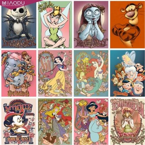 5D Diy Diamond Painting Disney Characters Princess Dumbo Pinocchio Diamond Embroidery Cross Stitch Mosaic Resin Home Decor Gifts
