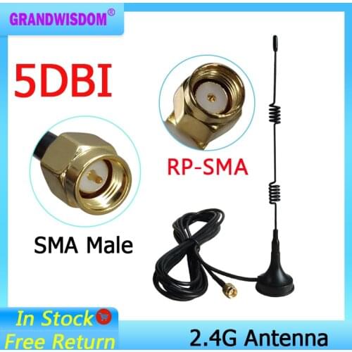 2.4Ghz Wifi Antenna SMA Male Connector 5dbi 2.4G antena magnetic base Sucker antenne 3 meters extension cable wi-fi router
