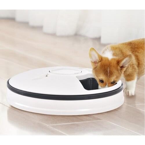 Round Timing Feeder Automatic Pet Feeder 6 Meals 6 Grids Cat Dog Electric Dry Food Dispenser 24 Hours Feed Pet Supplies