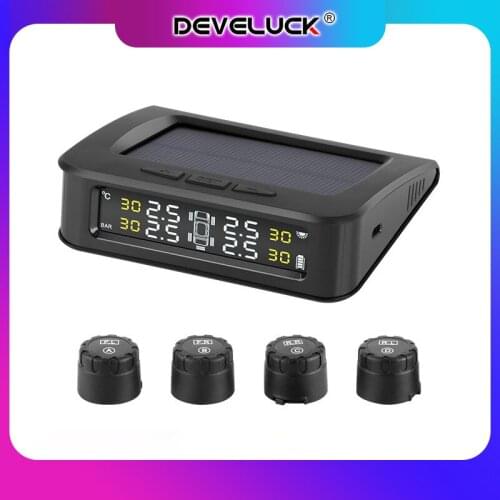 Car TPMS Tyre Pressure Monitoring System Digital LCD Display Auto Security Alarm Systems Tyre Pressure with 1+1 Charging Mode