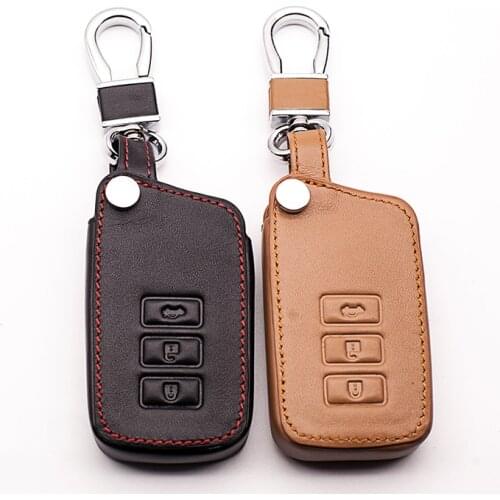 Car styling for Lexus ES250 CT200 RX270LX NXIS keychain remote control box leather car key case leather case 3 buttons car key
