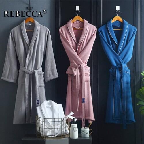 New Towel Terry Cotton Bathrobe For Men Women Autumn Winter Lapel Warm Dressing Gown Male Homewear Robes