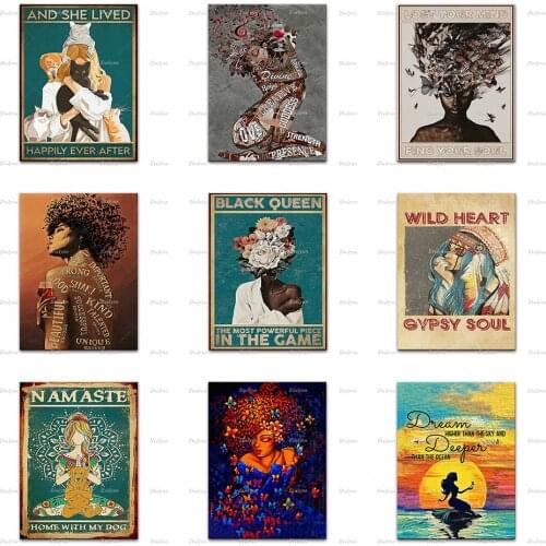 Blackgirl -Lost Your Mind Find Your Soul Music And Cat Mermaid Yoga Hippie Girl Autism Poster,Wall Art Prints Home Decor Canvas