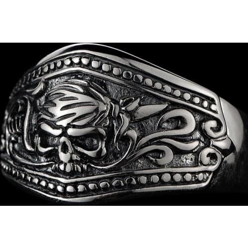 BOCAI real S925 silver pirate skull ring for man street hipster ring individual single man refers ring original free lettering