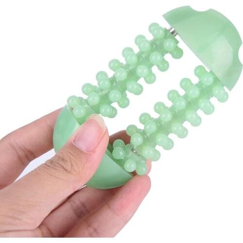 HOT 1Pc Hand Finger Massager Dual Roller Joint Relaxing Nail Plastic Massage Tool
