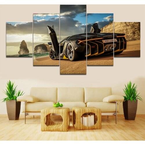 Home Decor 5 Piece HD game The Forza Horizon 3 Posters Painting For Living Room Decoration Pictures Wholesale Home Decor