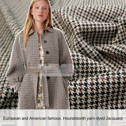 Elegant autumn and winter classic houndstooth yarn-dyed jacquard fabric, sewing fabric factory shop is not out of stock