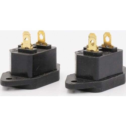 FI-05G GOLD plated IEC inlet Mains Power Inlet Socket Male Panel Entry Plug HiFi