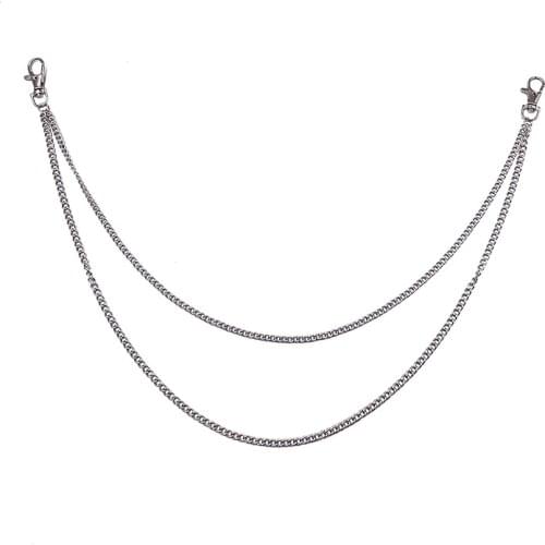 Personality Hip Hop Waist Hanging Key Chains Keyring Metal Punk Double Layer Buckle Pants Chain Trend Pendant Accessories A940