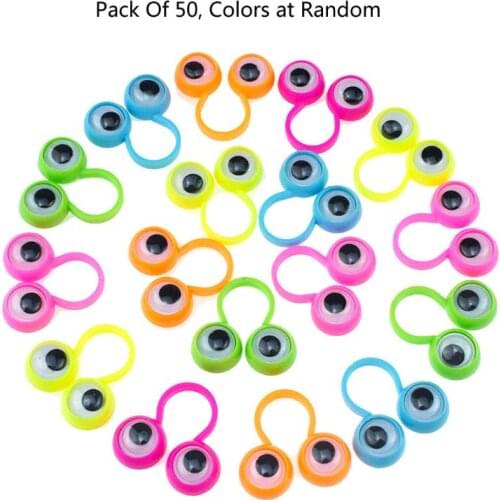 50Pcs Eye Finger Puppets Googly Eyes Rings Eyeball Ring Kit for Kids Party Favor