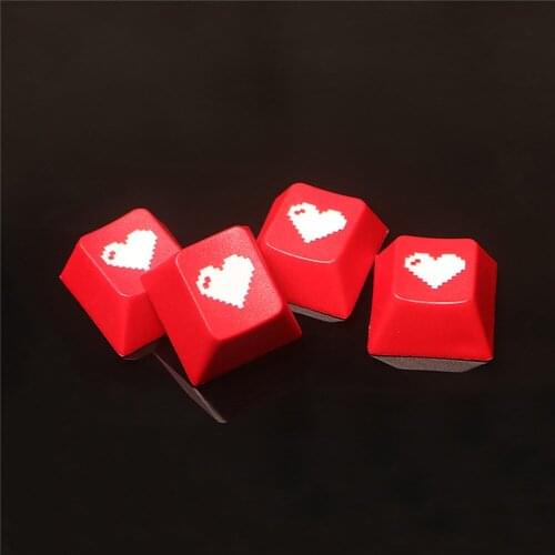PBT Key Cap R1 R2 R3 R4 Keycaps Replacement Red Love Pattern Keycap OEM Height Keycaps Repair Parts