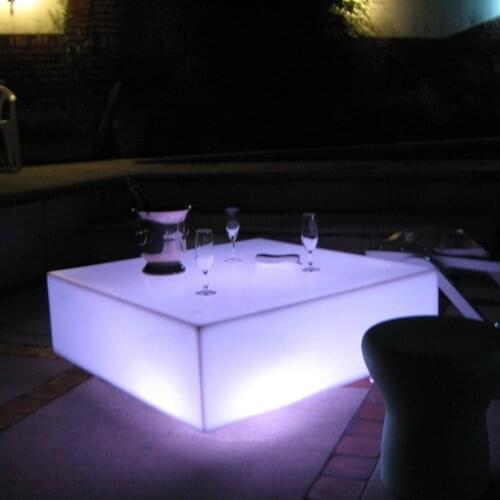Skybess SK-LF23 (L60*W60*H13cm) Rechargeable LED Furniture Bar Table PE Material Square Tray for Party Free Shipping 2pcs/Lot