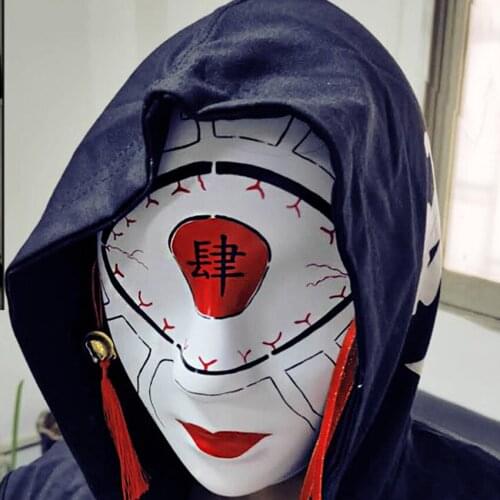 Anime Demon Slayer Nakime Cosplay Mask Kimetsu No Yaiba Juuni Kitsuki Mask Halloween Cosplay Props