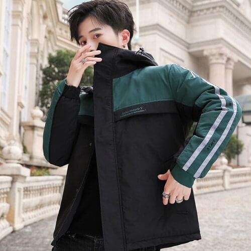 Winter Mens Thicken Collar Coats Hooded Windproof Parkas Overcoat Casual Man Warm Down Cotton-Padded Jackets Pockets Outerwear
