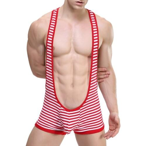 Mens Sexy Undershirt Men Bodysuit Stocking Sexy Man Backless Jumpsuit Wresting Undershirts Shapper Gay Exotic Club Jumpsuit