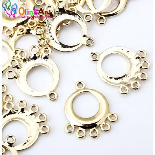 OlinglArt 6pcs/lot 22mm Zinc alloy sector ear clip/earrings hook wire clasp KC gold plated DIY tassel/pendant jewelry making