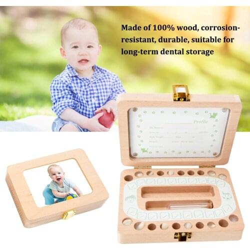 Organizer Milk Teeth Storage Wooden Photo Frame Fetal Hair Deciduous Tooth Box Umbilical Lanugo Save Collect Baby Souvenirs Gift