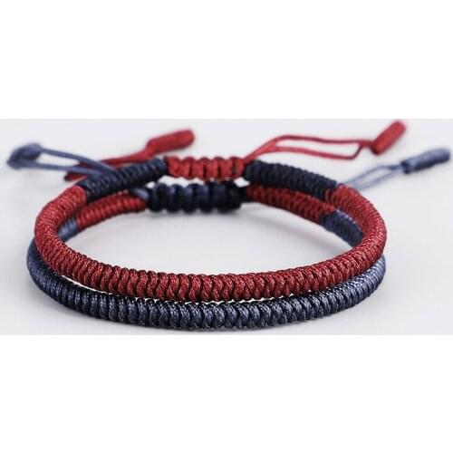 Couple Two color splicing Ethnic Handmade Knitted Rope Bracelets & Bangles For Women man lovers Charm hand Jewelry Children Gift