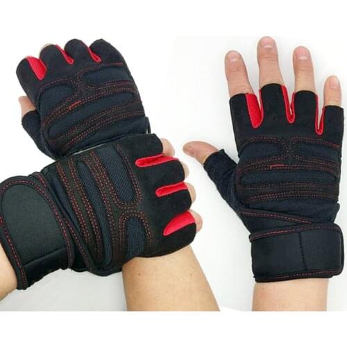Men Women Gym Gloves with Wrist Wrap Support for Workout Fitness Weight Lifting SAL99