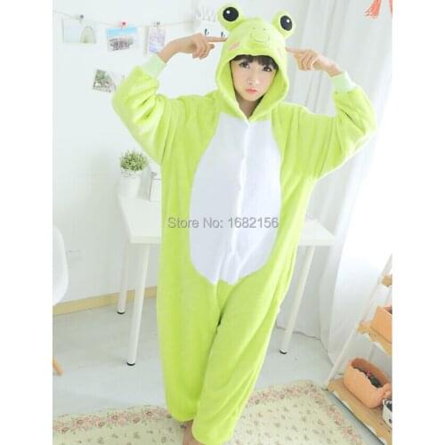 Kigurumi Adult Onesie Unisex Flannel Frog Pyjamas Warm Animal Pajamas Cosplay Costume Sleepwear Homewear