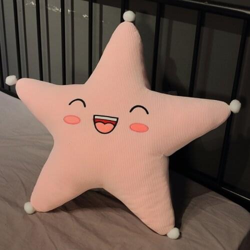 Smiley star pillow is super soft and comfortable to send girlfriend a holiday birthday gift kawaii home furnishing essentials