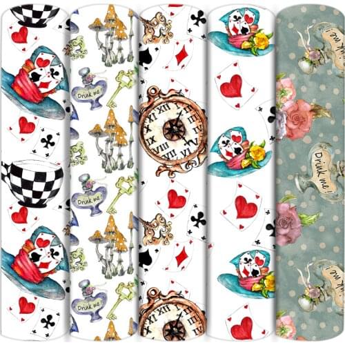Poker Hat Key Floral Polyester Cotton Material Fabric Patchwork Cloth Tissue Kid Home Textile SewingQuilting Tilda Doll,1Yc17063