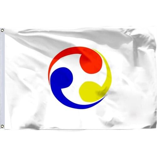Ryukyu Kingdom Flag 150X90cm (3x5FT) 120g 100D Polyester Double Stitched High Quality Free Shipping