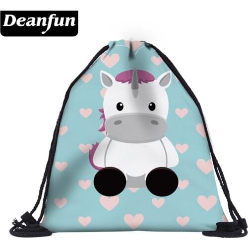 Deanfun Unicorn Drawstring Bags 3D Printed Cute Girls School Bags 60062