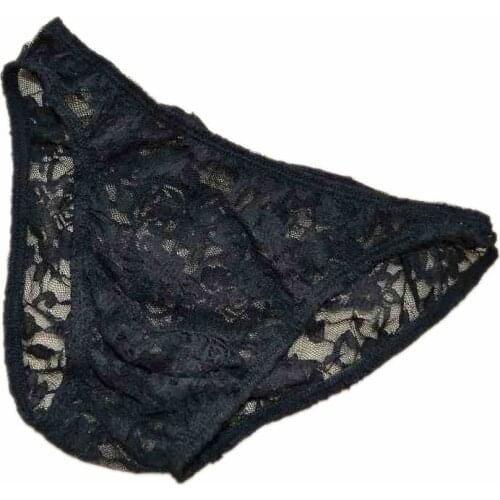 Free shipping mens lace rose brief low-waist male panties gauze transparent panties briefs mesh breathable gay underwear