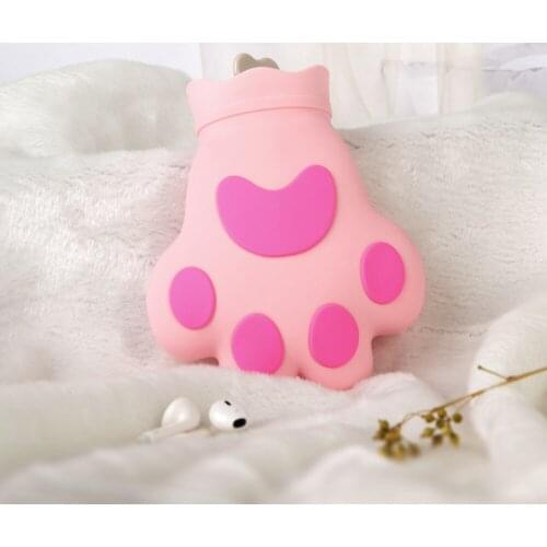 Creative silicone cute cats claw shape warm water bag high pressure explosion-proof thermal insulation portable hand warmer