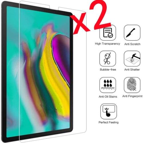 2Pcs Tablet Tempered Glass Screen Protector Cover for Samsung Galaxy Tab S5E T720/T725 10.5 Inch Full Coverage Protective Film