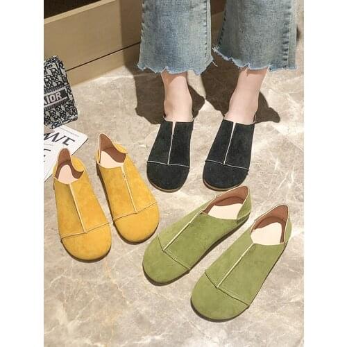Spring and autumn new single shoes female 2021 Japanese cute flat peas shoes casual simple Mary Jane shoes
