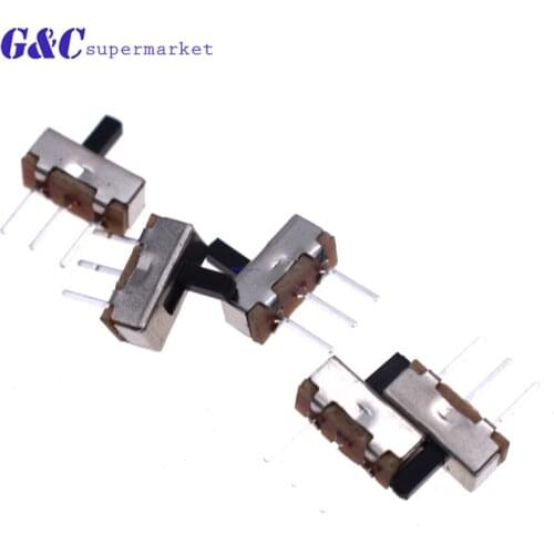 10pcs Interruptor on-off mini Slide Switch SS12D00 SS12D00G3 3pin 1P2T 2 Position High quality toggle switch Handle length:3MM