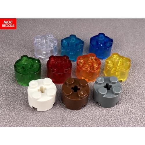 50pcs/lot MOC Bricks Colorful 2x2 Round Brick fit with 6143/6116/3941 Figure DIY Building Blocks Toys tree children Xmas gifts