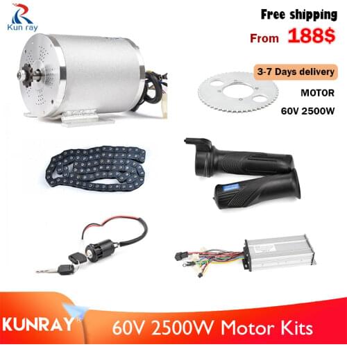 60V 2500W Brushless DC Motor Electric Vehicle, Electric Scooter Motor Conversion Kit With Controller, Chain And Throttle Parts