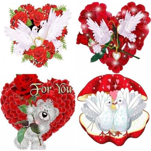 5D DIY Diamond Painting "Dove love rose" Cross Stitch Kit Full Drill Embroidery Mosaic Art Picture of Rhinestones Home Decor