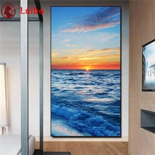 Large size diamond embroidery Sunset seascape full square round drill diamond painting 5d diy diamond mosaic home decoration art