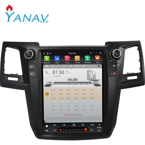 Car autoradio audio Android 2 DIN stereo receiver For Toyota Fortuner Hilux 2008-2015 tesla style vertical screen video player