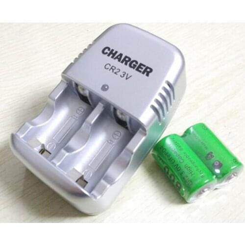 Free shippping 2pcs CR2 battery and 1pcs charger set cr2 lithium battery and charger set