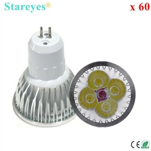 Free shipping 60 pcs Dimmable 4W 3W GU5.3 E27 MR16 GU10 E14 B22 LED Spotlight Downlight Lamp droplight bulb light lighting