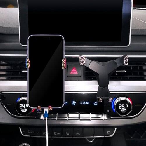 Bling Car Phone Mount Long Arm Suction Cup Phone Holder Women Pink Car Air Vent Hands Cell Phone Holder