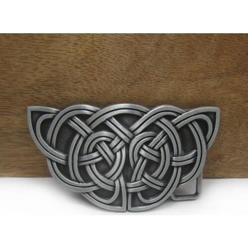 BuckleClub wholesale zinc alloy western celtic knot belt buckle western cowboy jeans gift belt buckle FP-03390 pewter finish