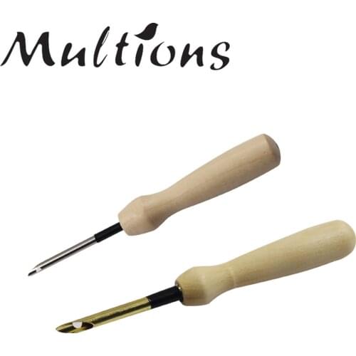 Wooden Handle Embroidery Pens Sewing Embroidery Punch Needle Weaving Tools for DIY Craft Stitching Applique Sewing Tools