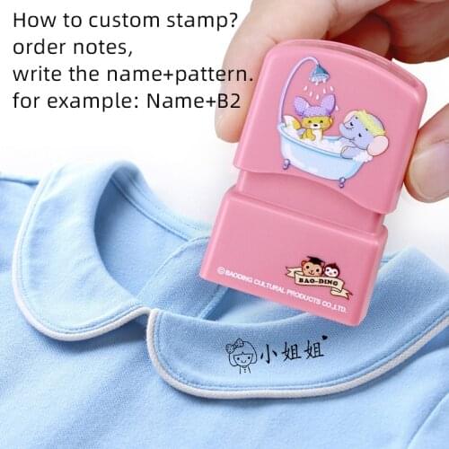 Childrens Name Seal Custom Students Name Stamp Kindergarten Clothes Waterproof Name Sticker Kawaii Montessori Stamp Gift