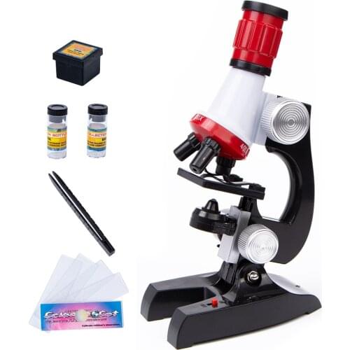 Kids Educational Microscope Kit Science Lab LED 100-1200X Toy Home School Interest Cultivation Child Boys Birthday Gift Present