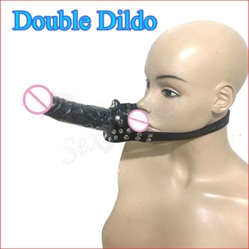 Double-Ended Dildo Gag Head Strapon Mouth Gag Fetish Bondage Penis Harness Lesbian Sex Toys Sex Products Adult Erotic Toys