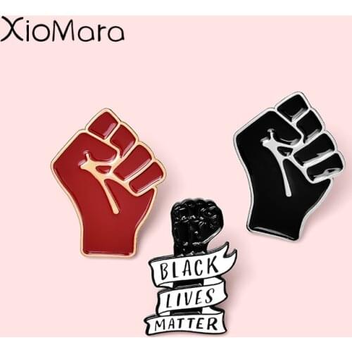 Fist Enamel Pin Black Lives Matter Badge Black Power Raised Fist Justice Jewelry Brooches Lapel Pins Gift for Friends