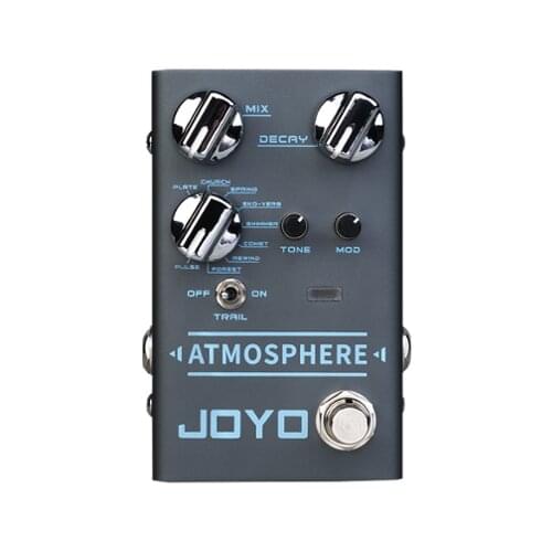 Joyo R14 atmosphere has 9 digital reverb options, including spring reverb