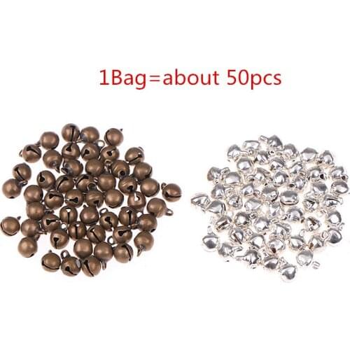 50Pcs/bag Small Bronze Bell Pendant Beads, Used For Making Pendant Jewelry 2Colors