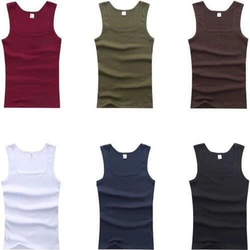 Mens Casual Tank Tops Male Solid Color Summer Bodybuilding Sleeveless Vest Gym Fitness